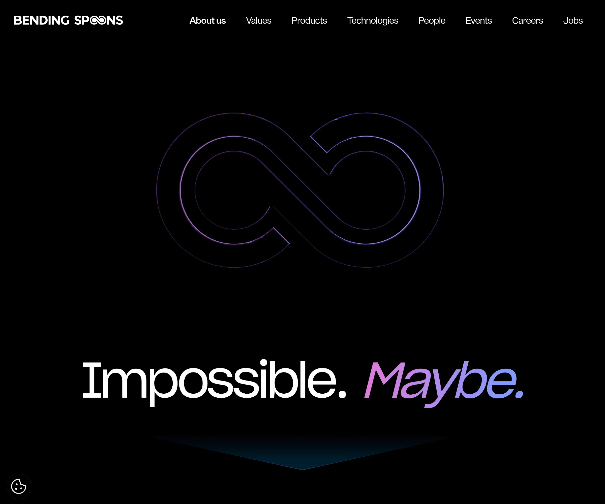 Bending Spoons homepage — the company that acquired Vimeo in November 2025