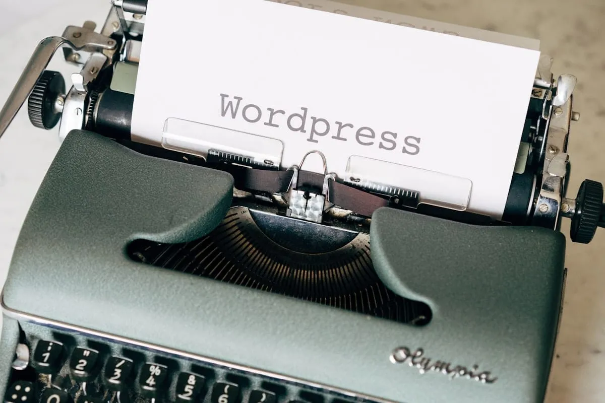 WordPress admin dashboard on desktop monitor