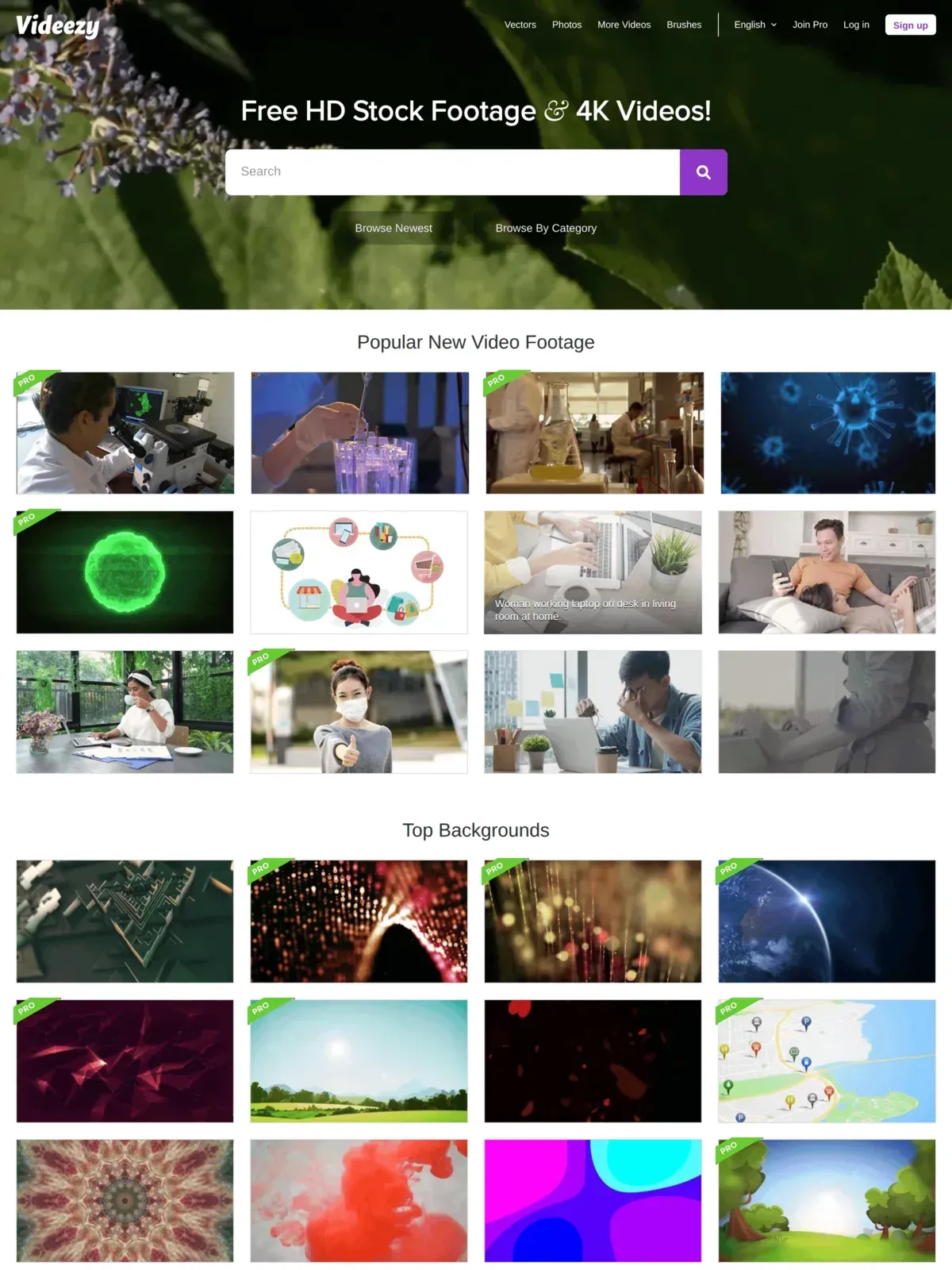 Videezy free stock video homepage