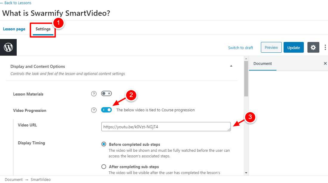 learndash video progression feature