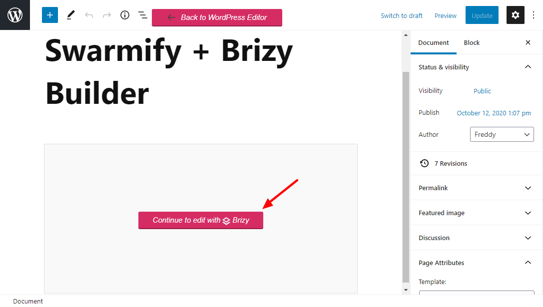 Brizy page builder