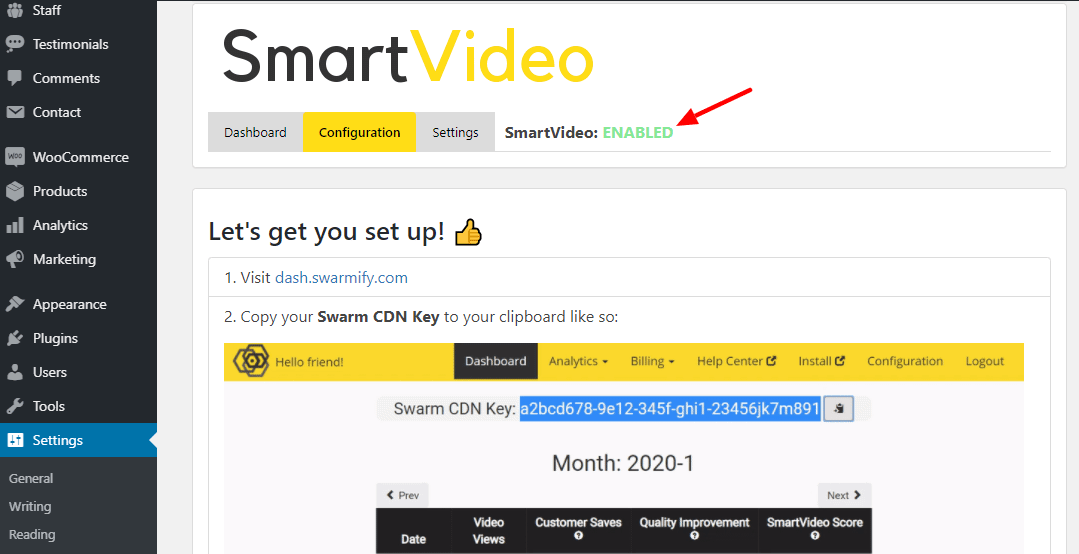 SmartVideo enabled status