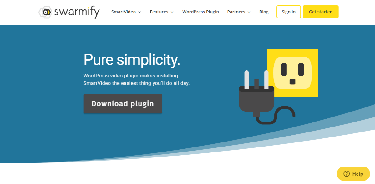 Swarmify SmartVideo WordPress video plugin page