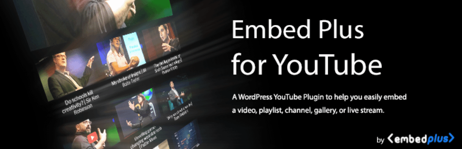 Embed Plus for YouTube WordPress video plugin page