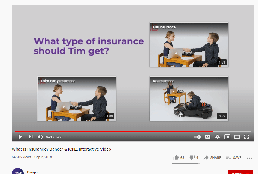 Screenshot of Banqer short video for insurance 