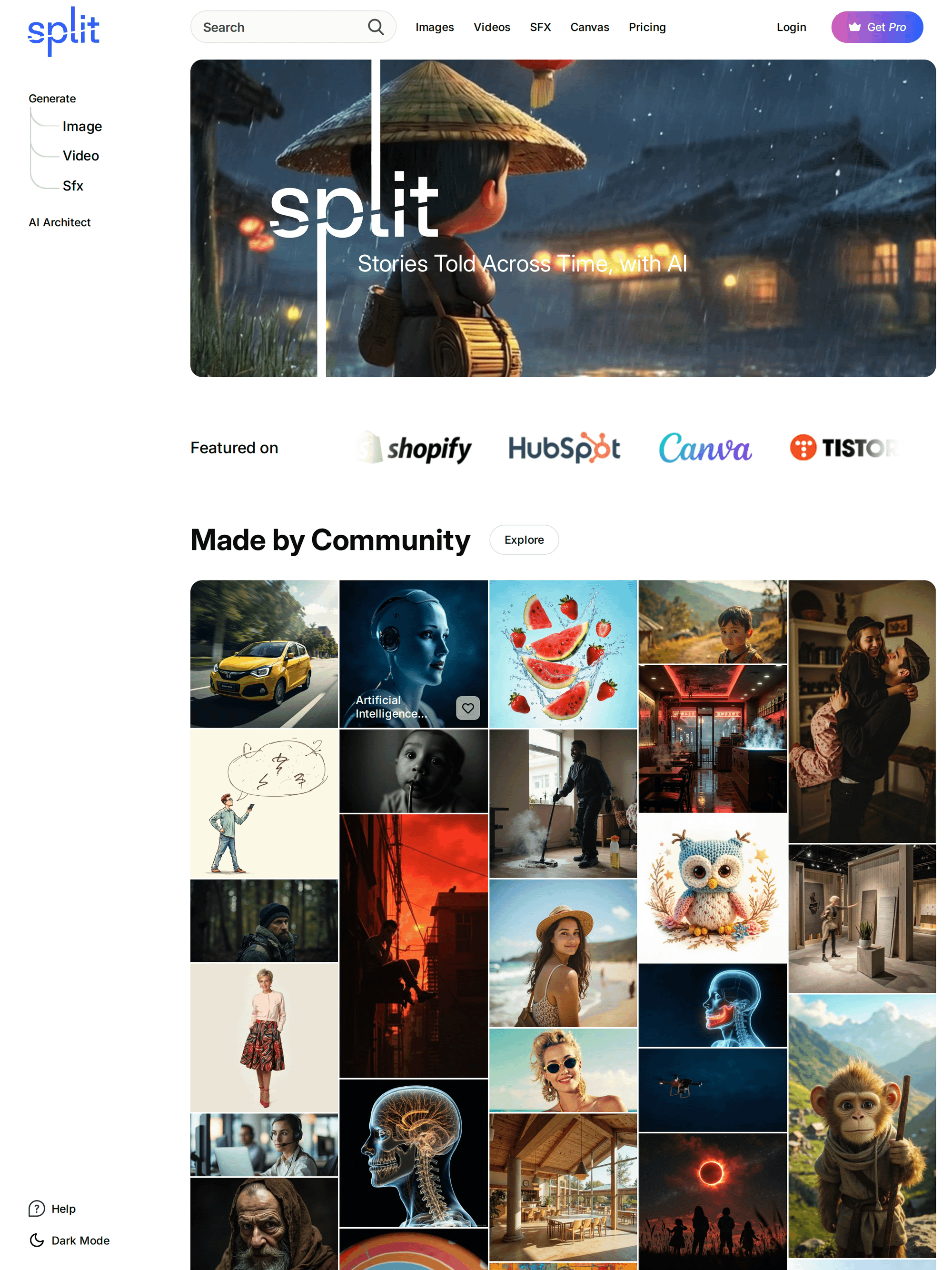 Splitshire free stock video homepage