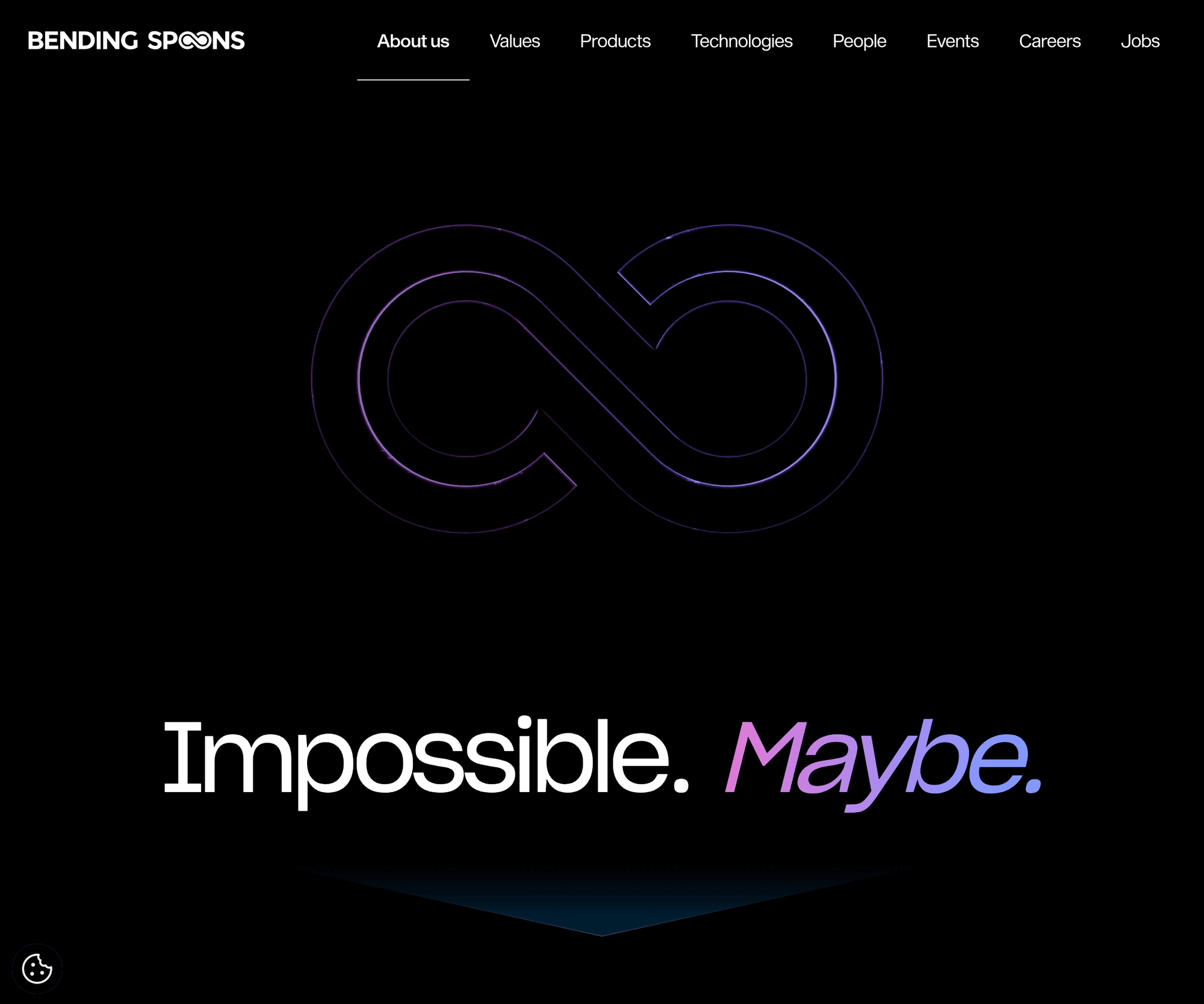 Bending Spoons homepage - the Italian tech company that acquired Vimeo in 2025