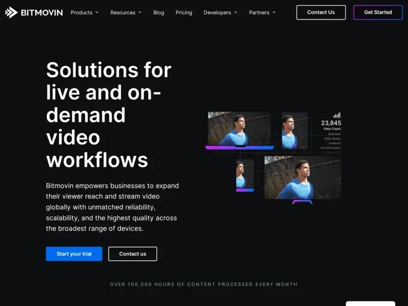 Bitmovin homepage