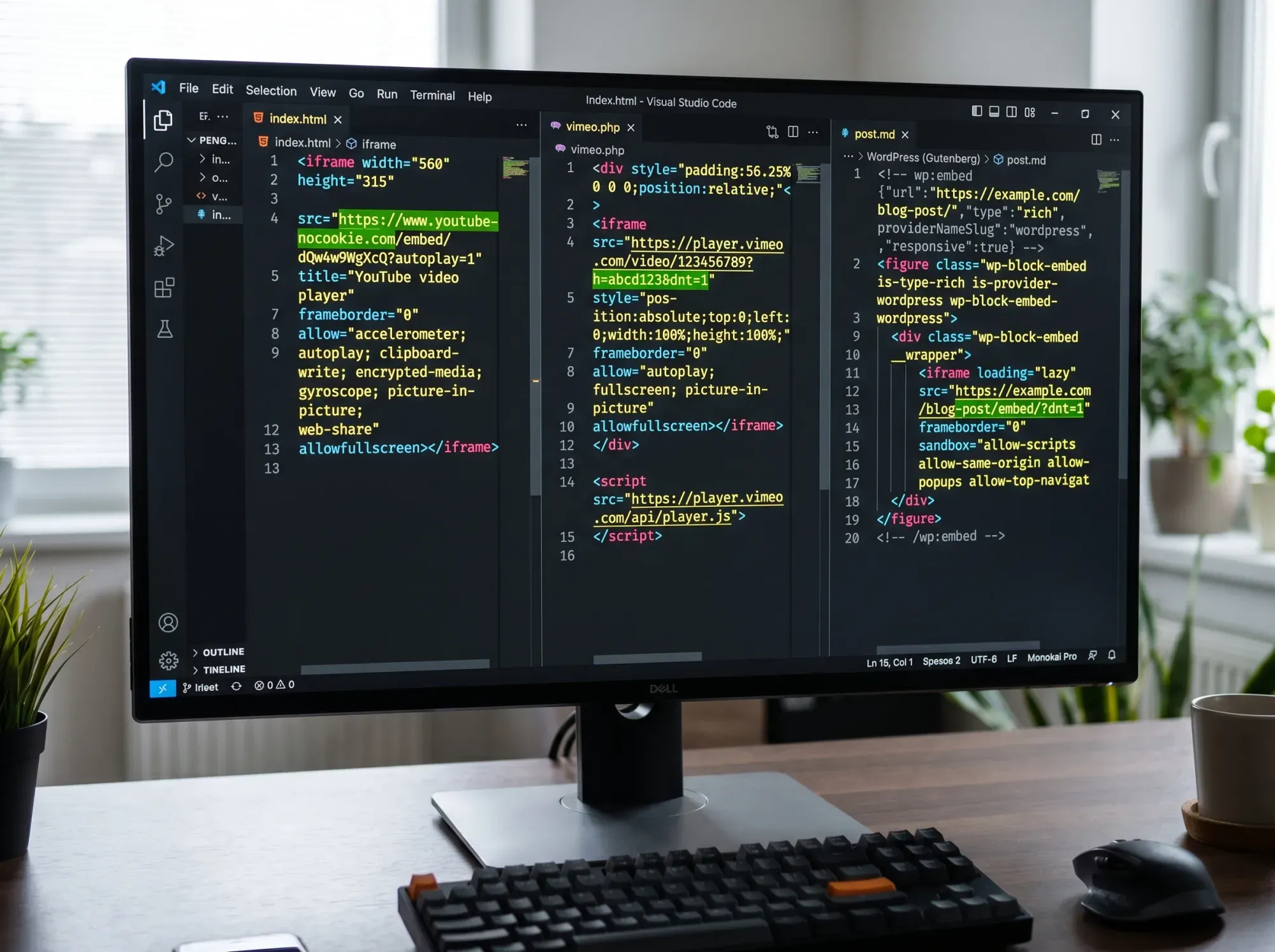 Desktop monitor displaying a video editing timeline