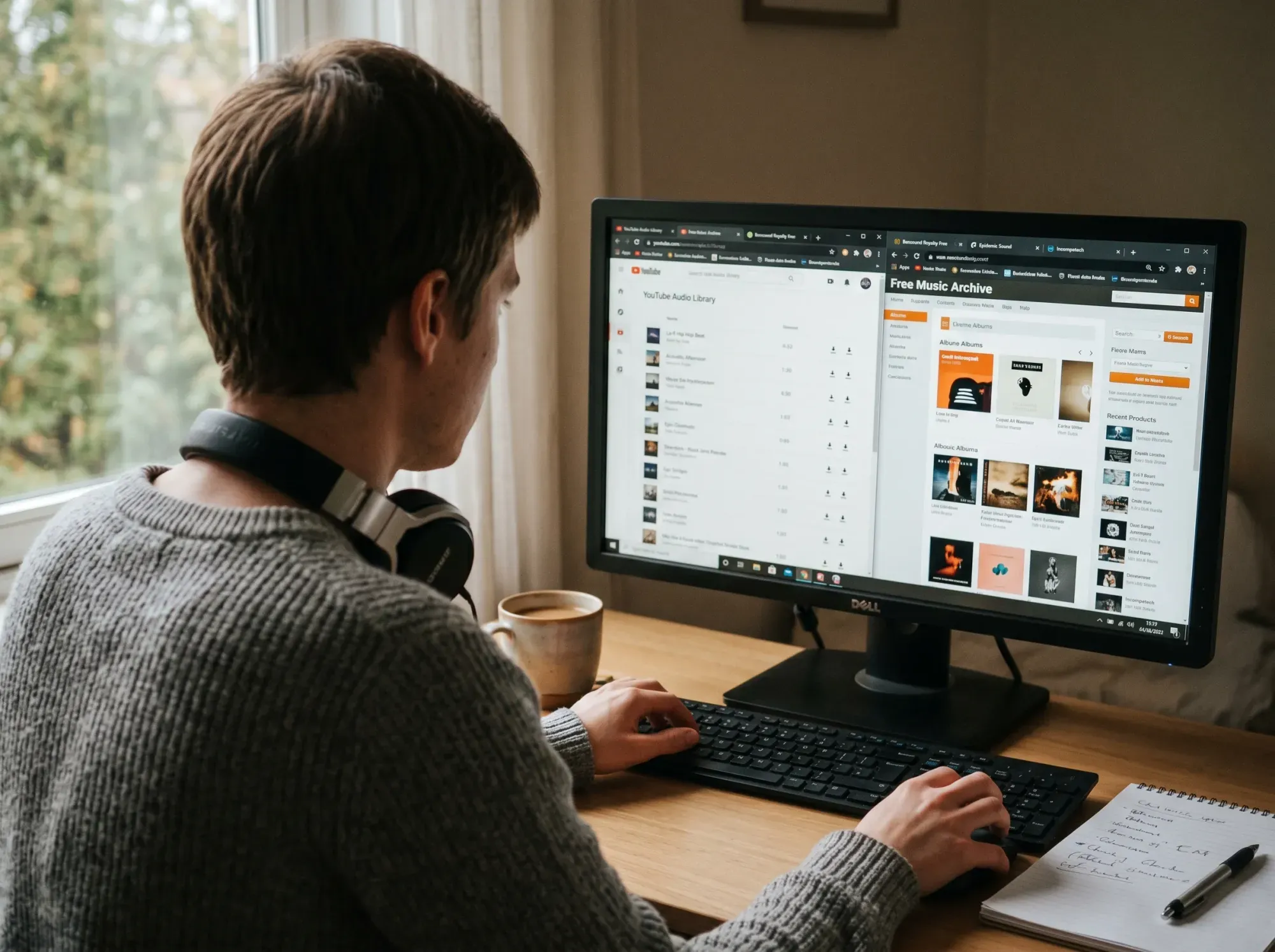 Abstract audio waveform representing digital music production