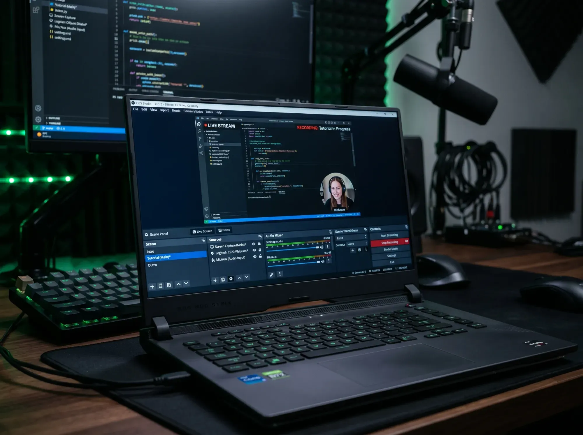 Video editing timeline displayed on a computer screen showing various clips and audio tracks