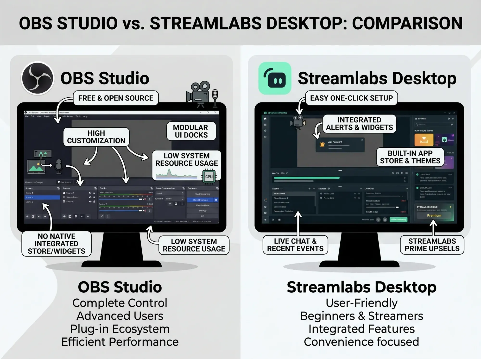 Professional broadcast control room with multiple monitors