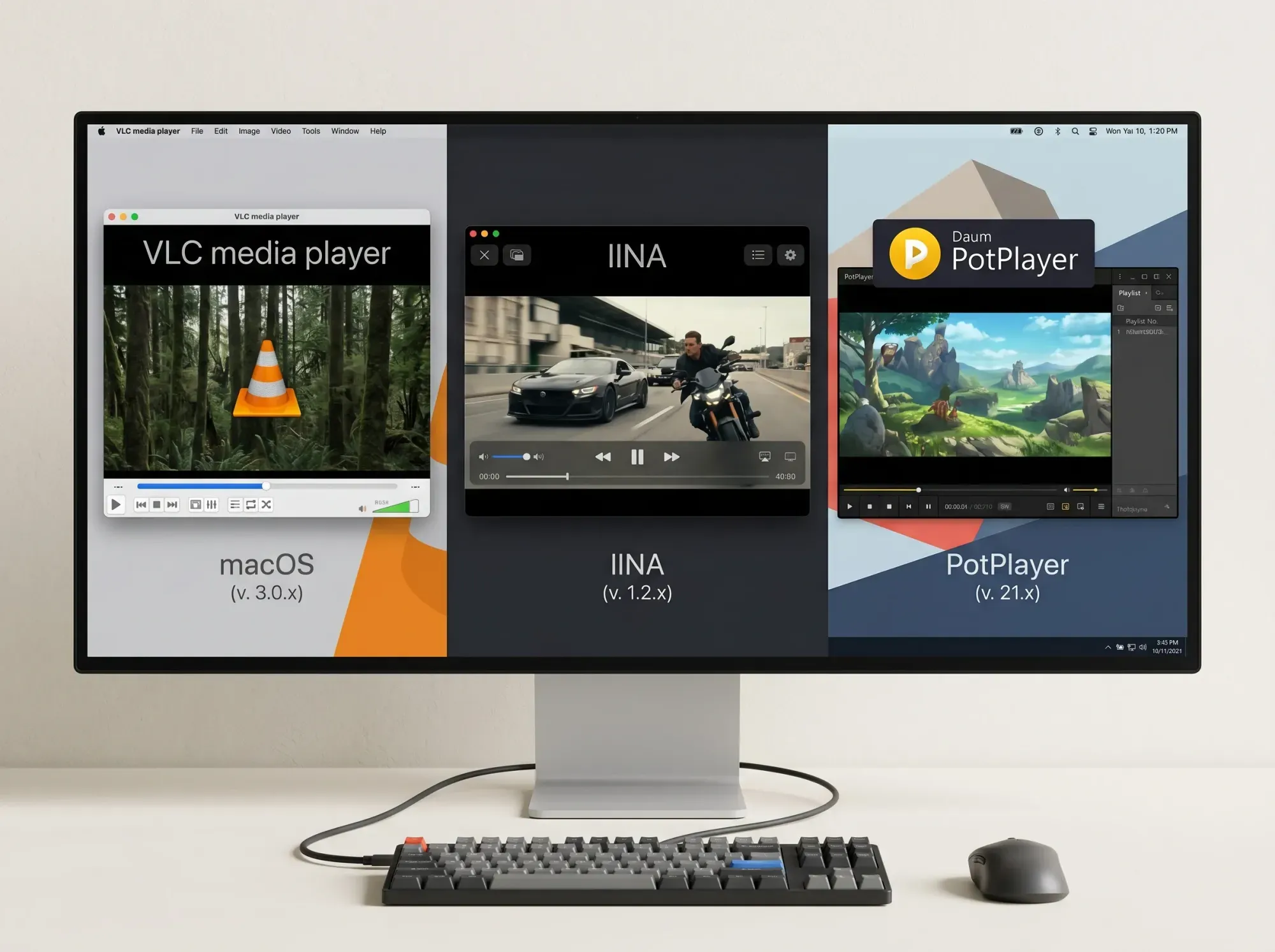 Video player on a laptop screen