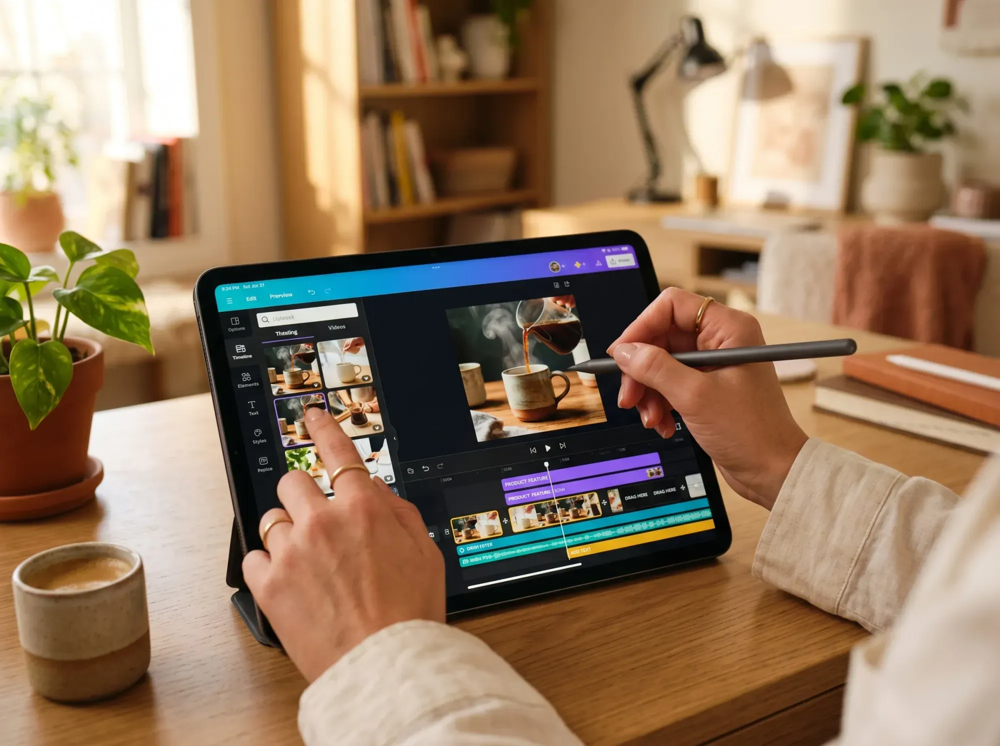 A smartphone displaying a square video on a social media feed.