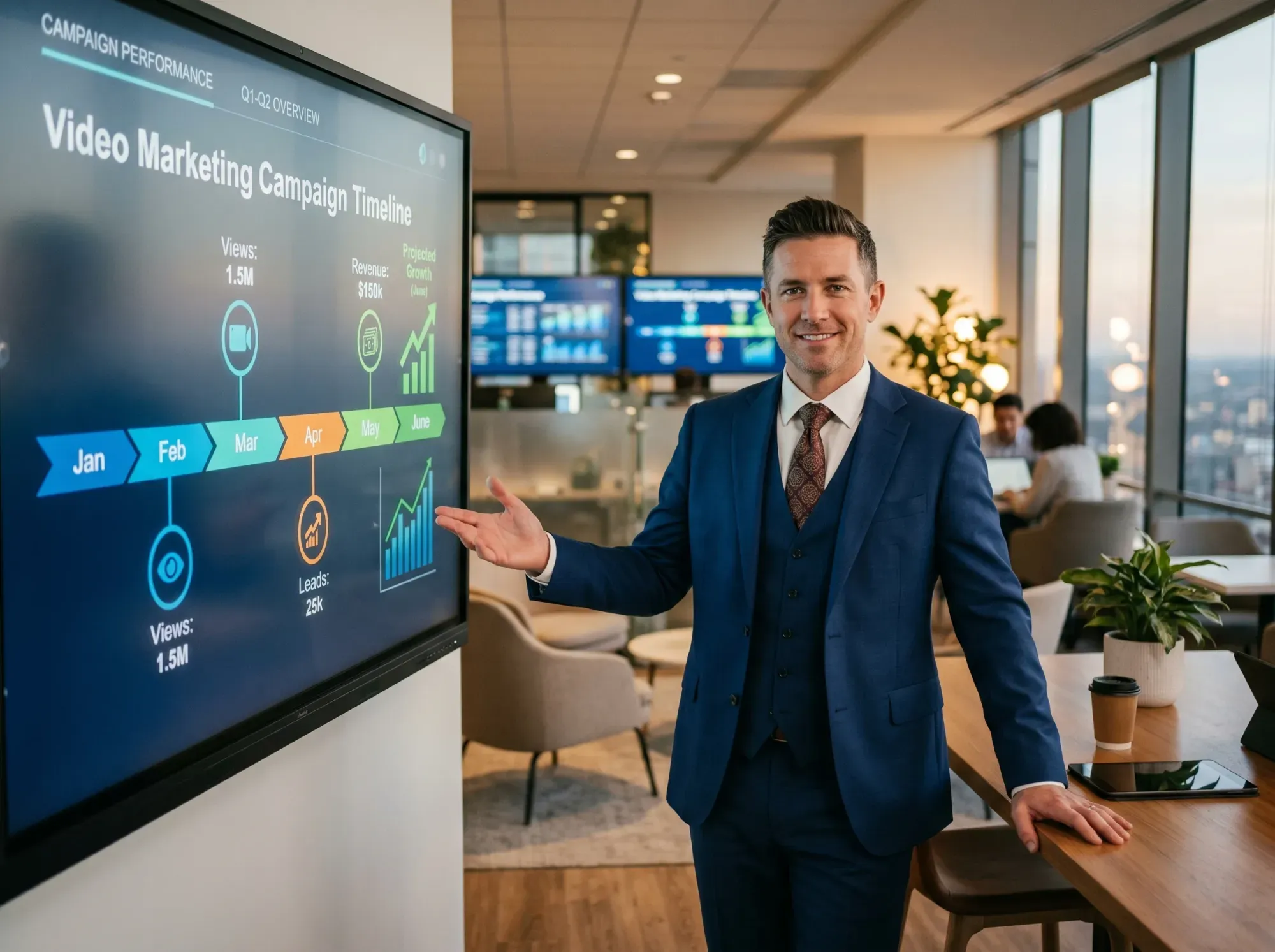 Video production camera setup in a studio