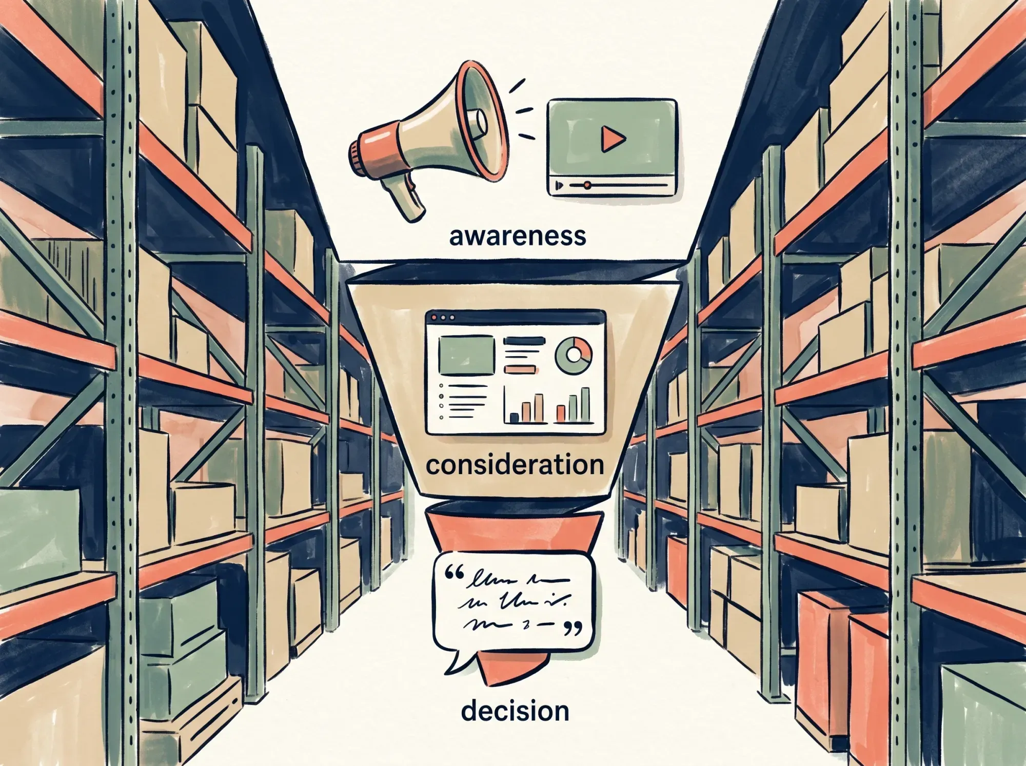 Marketing dashboard showing video engagement metrics and conversion data