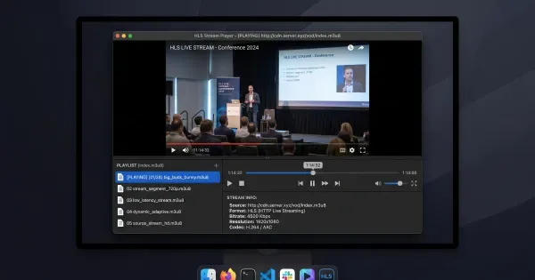 Video streaming setup with multiple screens showing live content