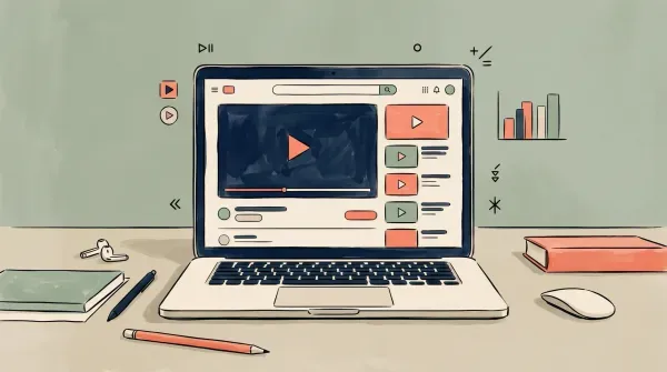 Video streaming setup with multiple screens showing live content