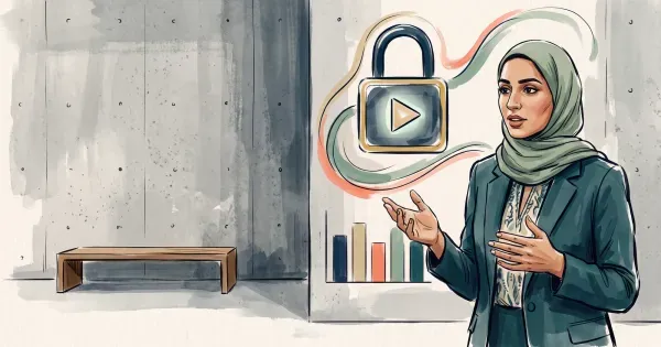 A premium video player secured behind a subscription paywall, representing B2B video monetization
